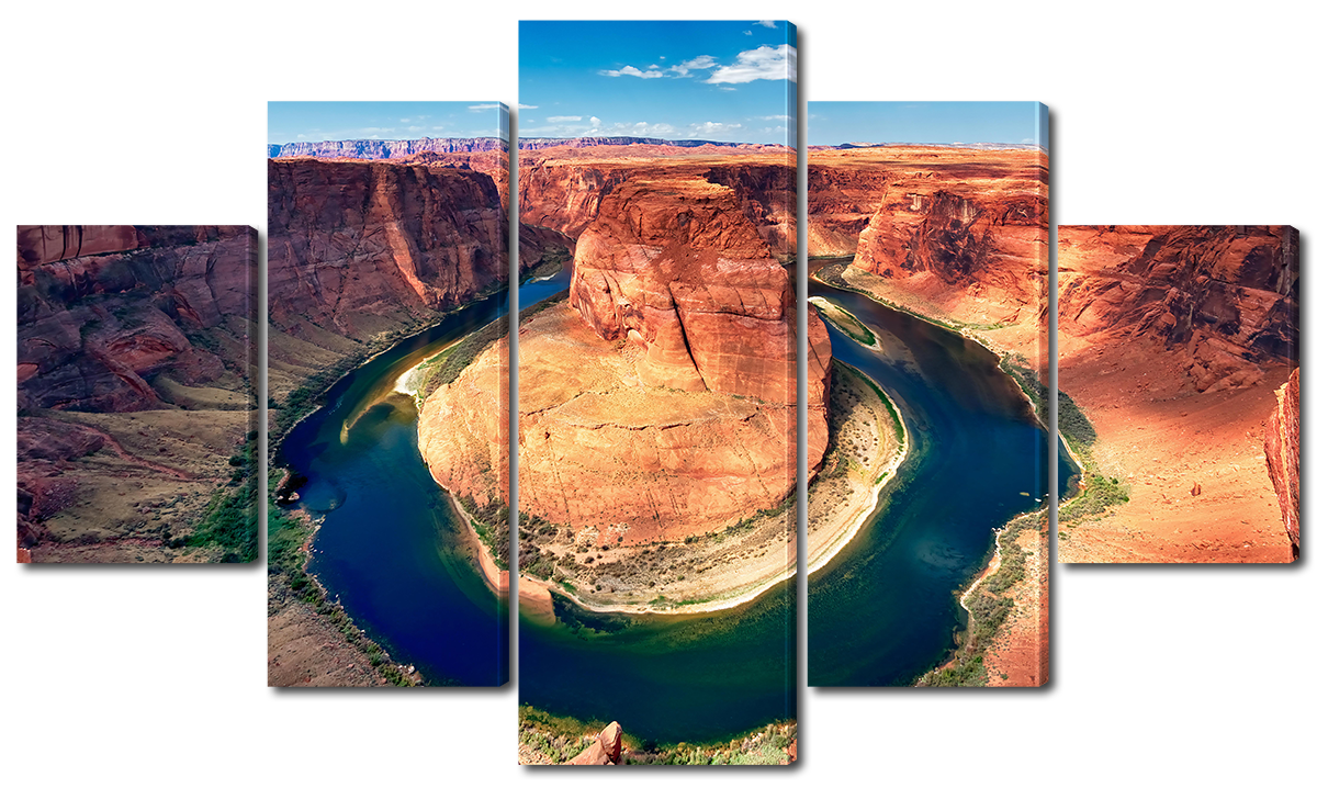 

Модульная картина Interno Эко кожа Каньон и река 185х106см