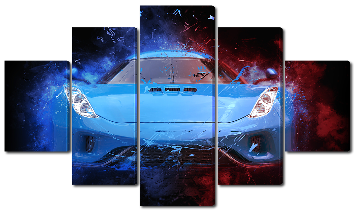 

Модульная картина Interno Эко кожа Суперкар абстракция 142х80см (А3646L)
