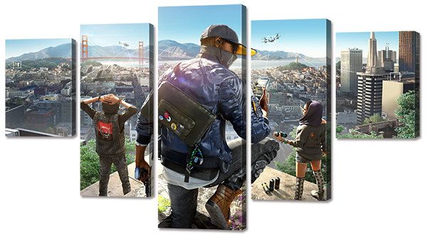

Модульная картина Interno Эко кожа Watch Dogs 185х106см (А753XXL)