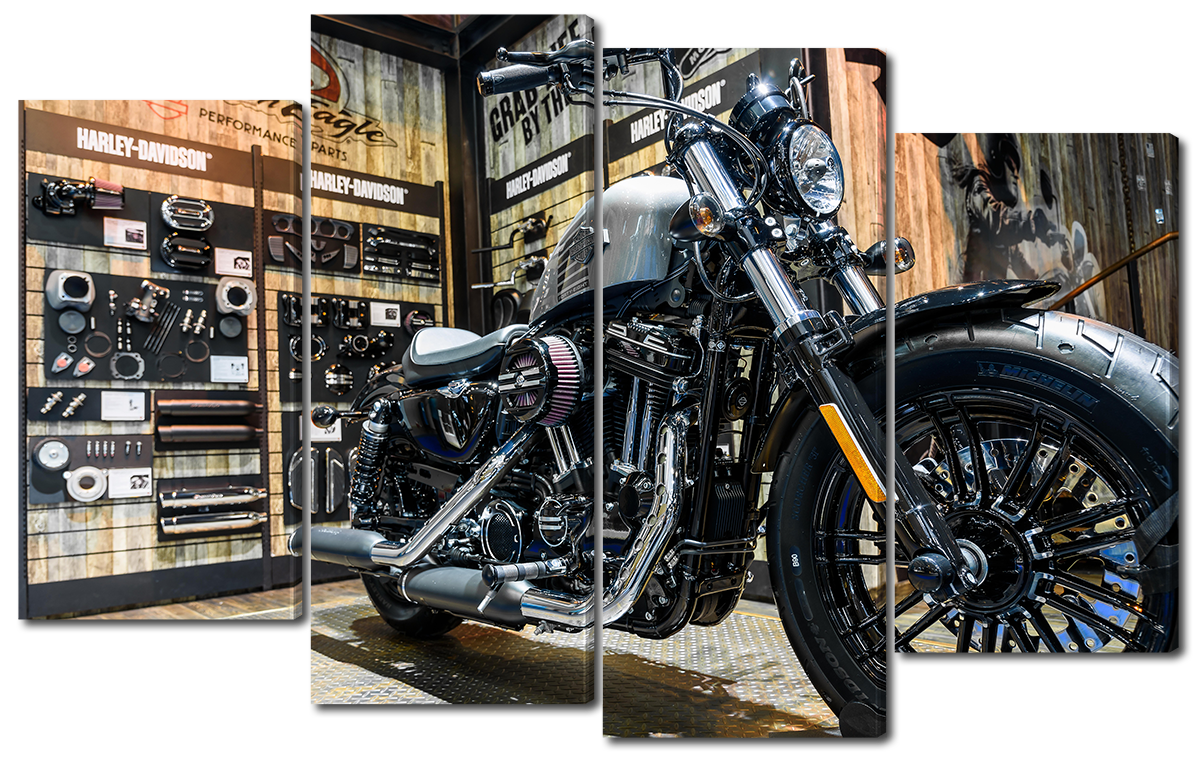 

Модульная картина Interno Эко кожа Чоппер Мотоцикл 126x77см