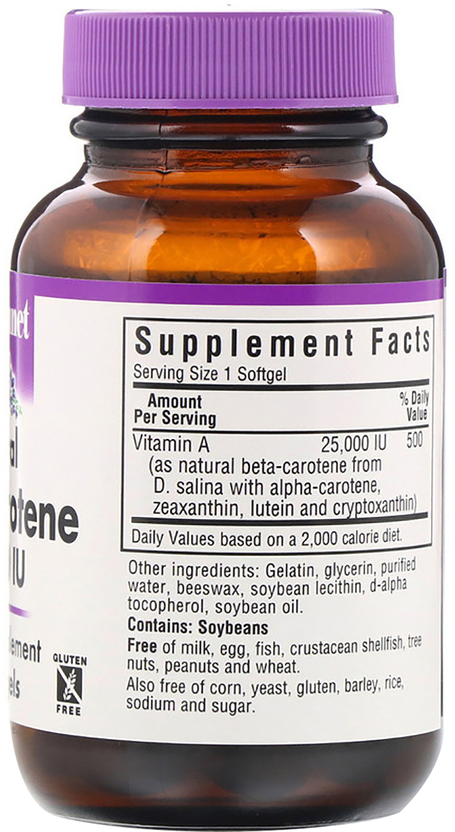 

Натуральный бета-каротин Bluebonnet Nutrition 25.000 МЕ 90 гелевых капсул (743715003163)
