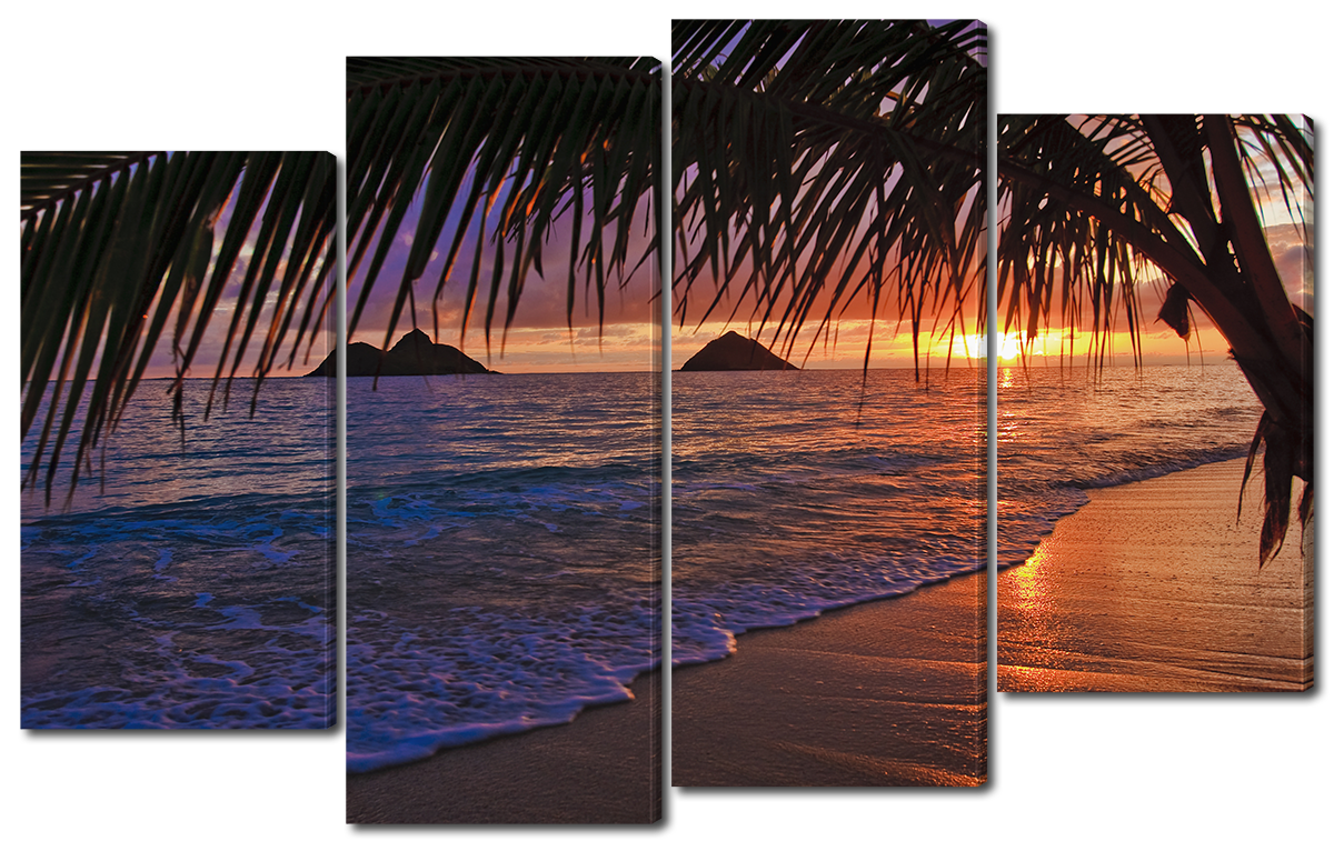 

Модульная картина Interno Эко кожа Побережье на закате 126x77см