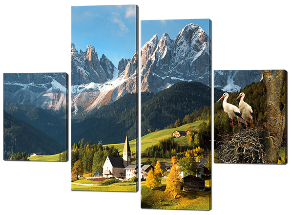 

Модульная картина Interno Искусственный холст Закарпатский пейзаж 106X77см