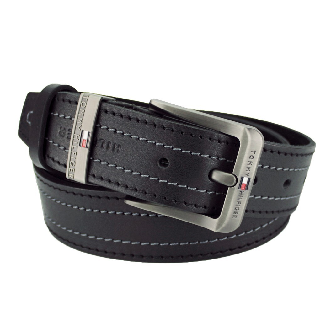 

Ремень мужской кожаный под джинсы SF-407 black (4 см)