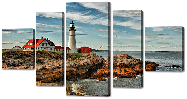 

Модульная картина Interno Холст Дом и маяк 108х57см