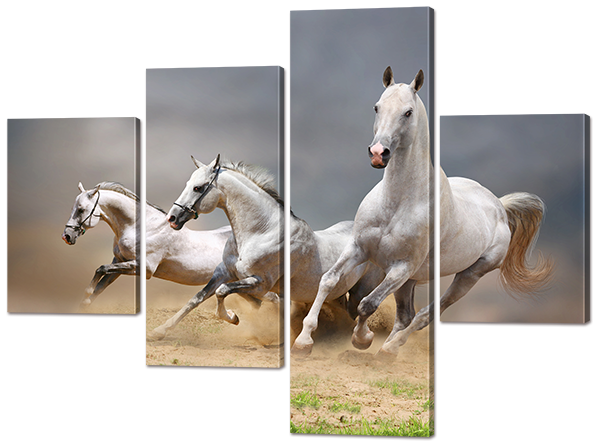 

Модульная картина Interno Эко кожа Три скакуна 126x93см (A724М)