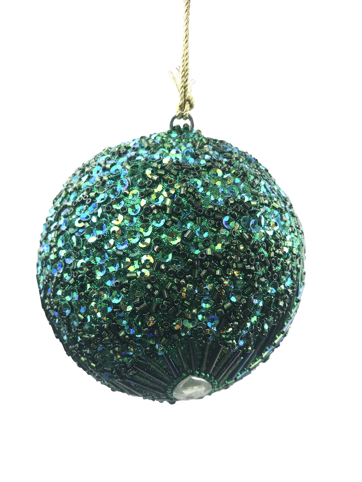 

Шар новогодний Gift Company Opium d-10 см зеленый пайетки и бисер