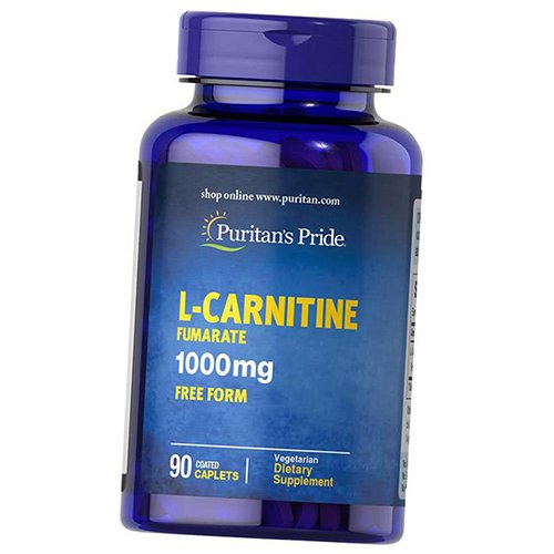 

Карнитин Фумарат, L-Carnitine Fumarate 1000, Puritan's Pride 90каплет (02367007)