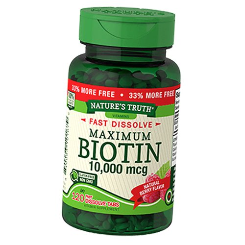 

Биотин, Maximum Biotin 10000, Nature's Truth 120таб Ягода (36509038)