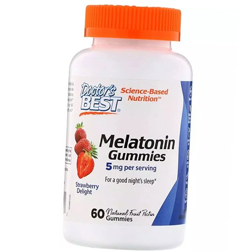 

Жевательный Мелатонин, Melatonin 5 Gummies, Doctor's Best 60таб Клубника (72327024)