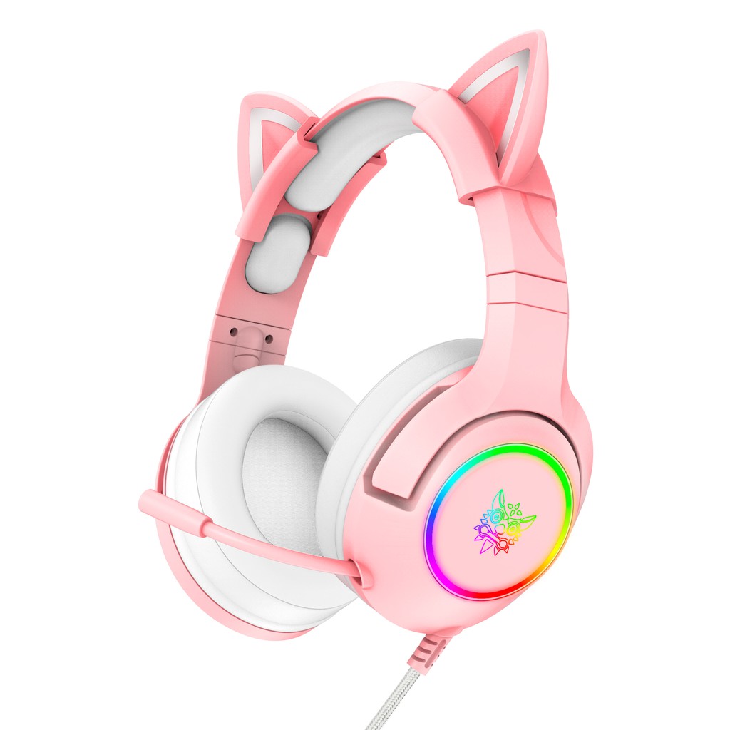 

Игровые наушники накладные ONIKUMA Gaming CAT with LED K9 pink