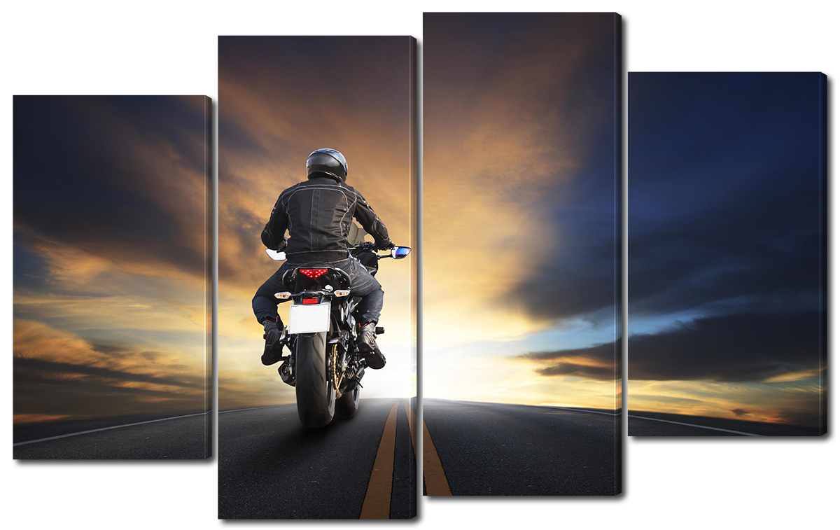 

Модульная картина Interno Холст Байкер на закате 126x77см