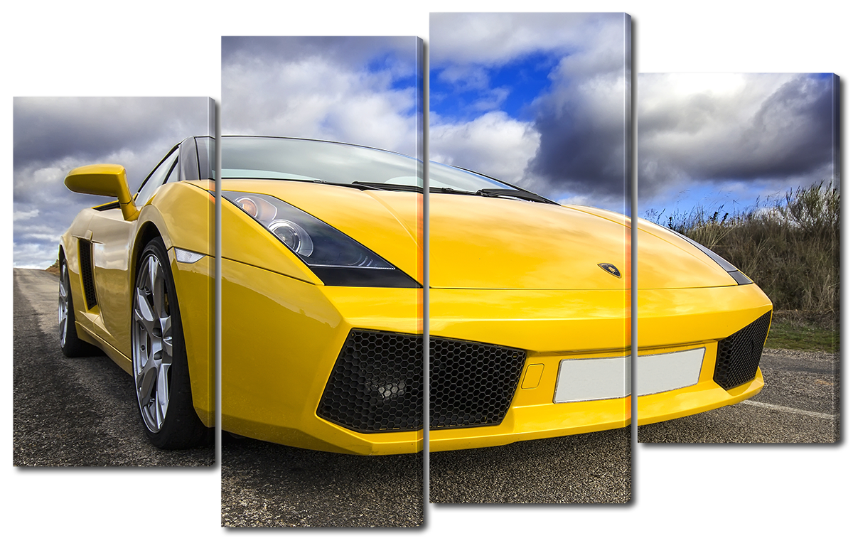 

Модульная картина Interno Холст Желтый ламборгини 140x89см