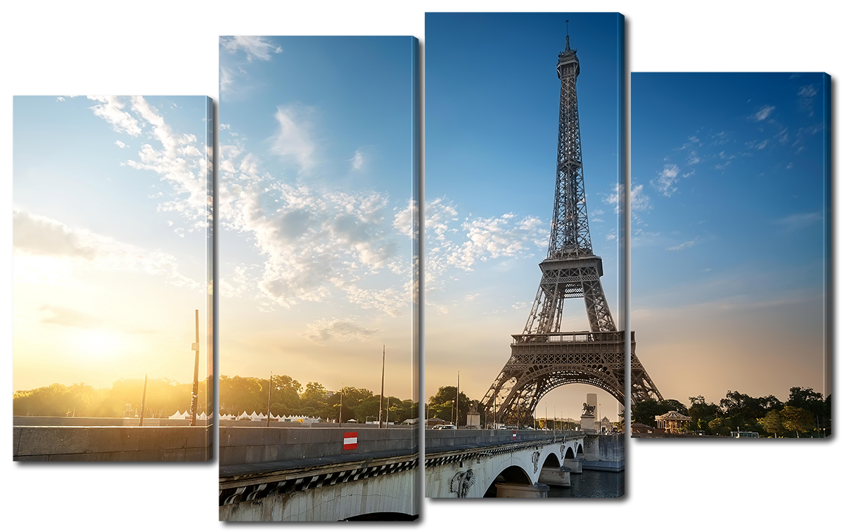 

Модульная картина Interno Эко кожа Мост и Эйфелева башня 126x77см