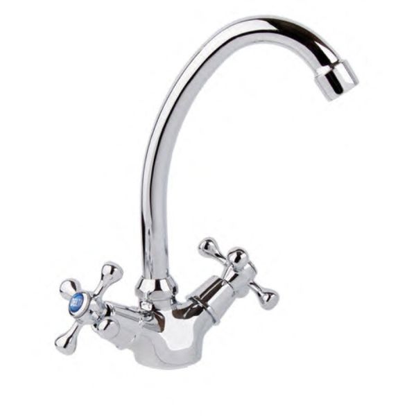 

Cмеситель кухонный двухрычажный SANITARY WARES хром DELTA силумин DELTA 271F