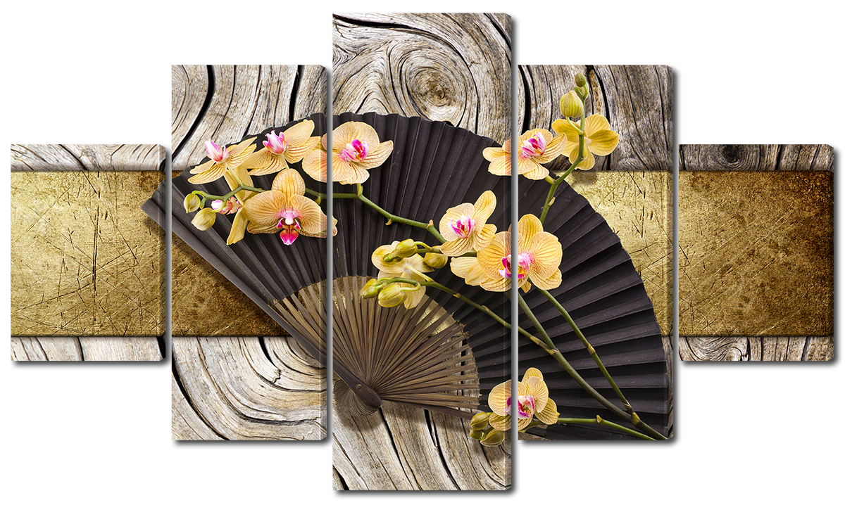

Модульная картина Interno Эко кожа Орхидея на веере 142x80см