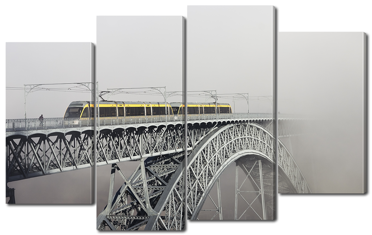 

Модульная картина Interno Эко кожа Мост в тумане 94x56см