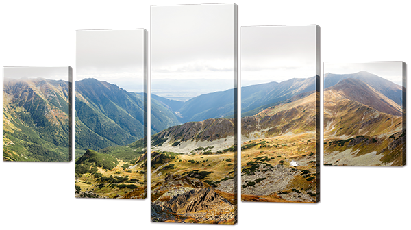 

Модульная картина Interno Искусственный холст Утро в горах 108х60см