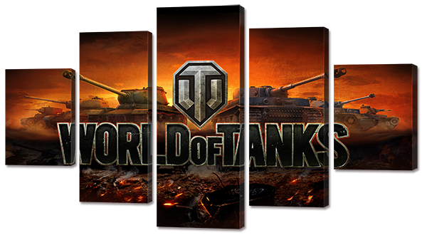 

Модульная картина Interno Искусственный холст World of tanks 123х69см