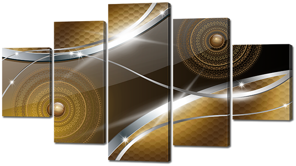 

Модульная картина Interno Эко кожа Орнамент и метал 142х80см (А781L)