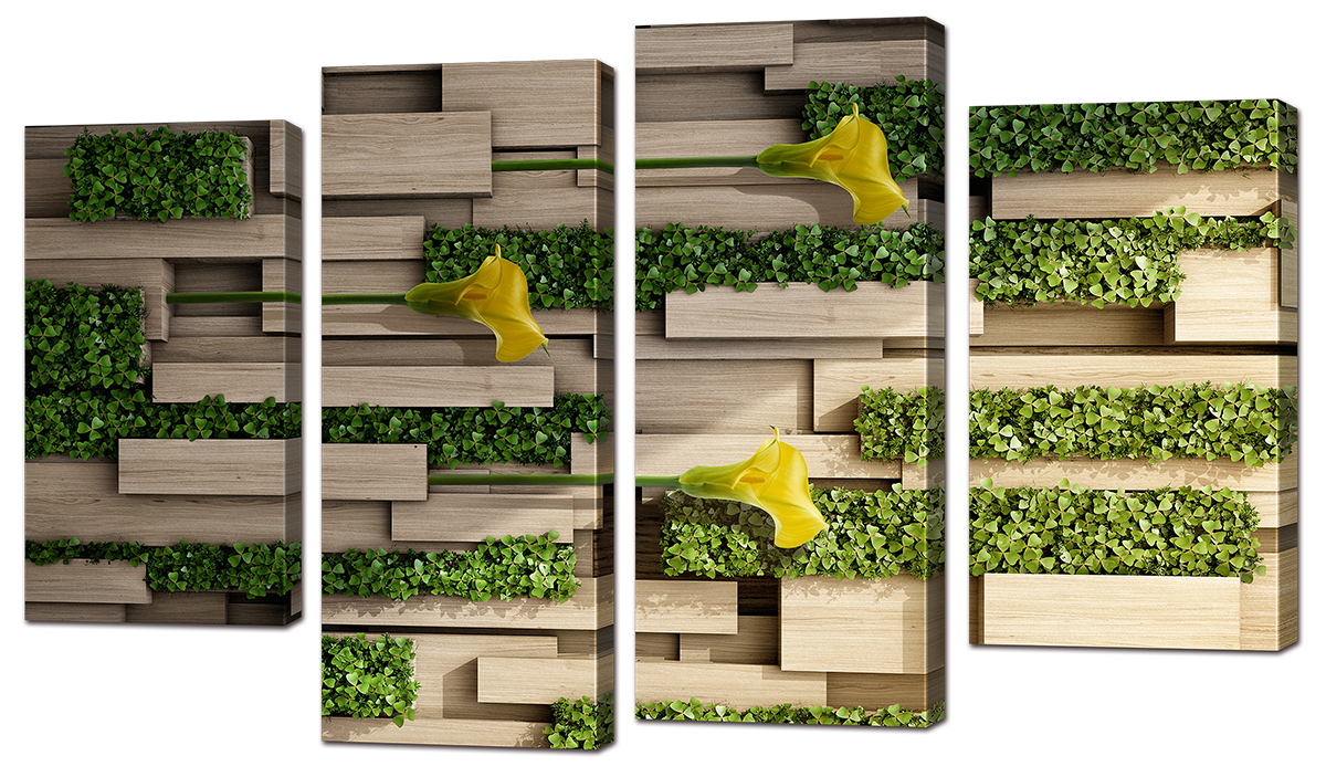 

Модульная картина Interno Холст Абстракция цветочная 94x56см