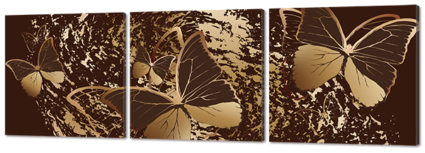 

Модульная картина Interno Искусственный холст Золотые бабочки 151х49см