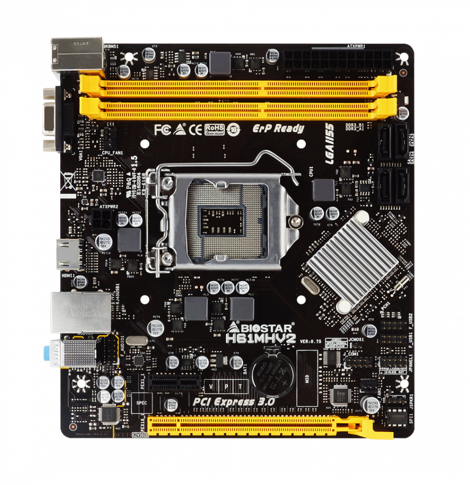 

Материнська плата Biostar MicroATX DDR3 24 (H61MHV2)