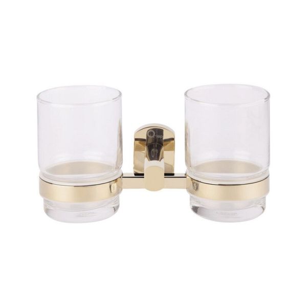 

Подставка на стену для зубных щеток для ванной Q-TAP золотой LIBERTY двойной QTLIBORO1155