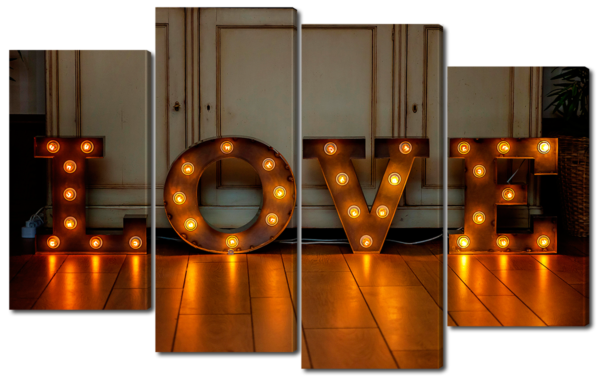 

Модульная картина Interno Эко кожа Знак Love 94x56см