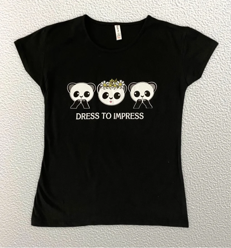 

Жіноча Футболка HAZARD Панда Dress to impress чорна 211145 (S (44))