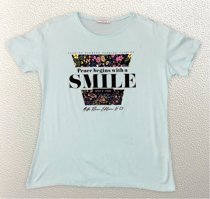 

Жіноча Футболка HAZARD Smile мята Батал 21687 (54р.)