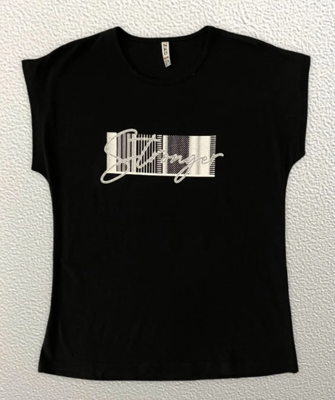 

Жіноча Футболка HAZARD Stronger чорна Батал 211068 (3XL (54))