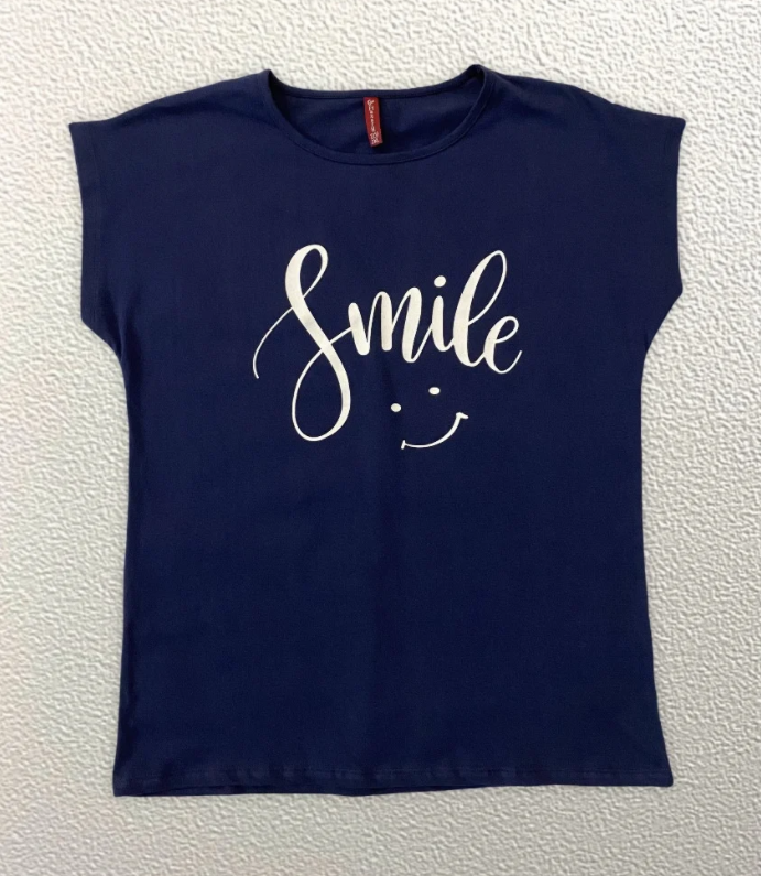 

Жіноча Футболка HAZARD Smile синя Батал 21100000 (2XL (52))