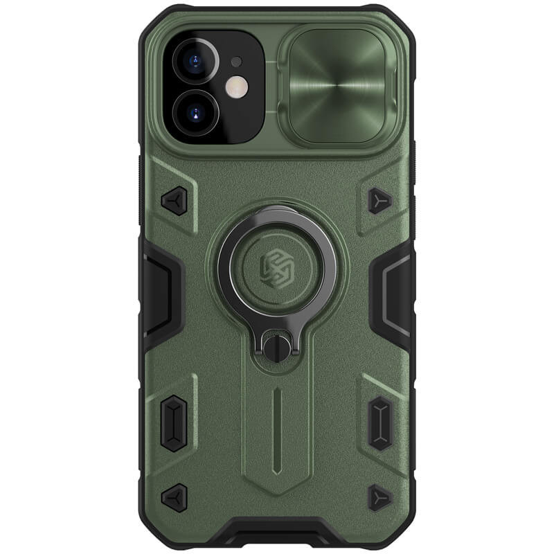 

TPU+PC чехол Nillkin CamShield Armor without logo шторка на камеру для Apple iPhone 12 mini (5.4") Зеленый