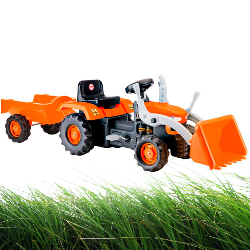 

Детский трактор на педалях с ковшом и прицепом Orange Dolu T-8052