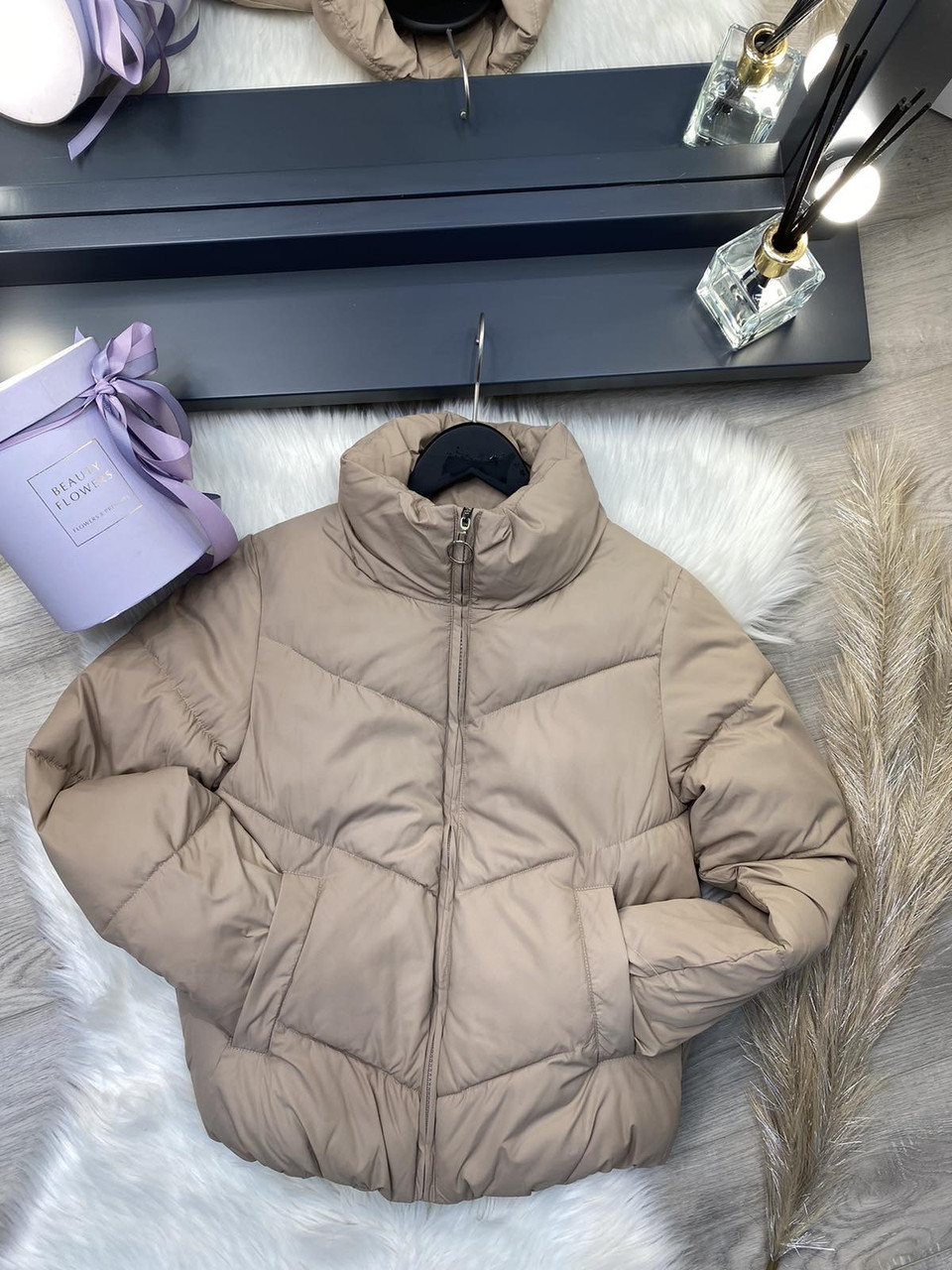 

Куртка женская дутая весенняя бежевая XS Memelaa KUD-2133-беж-XS