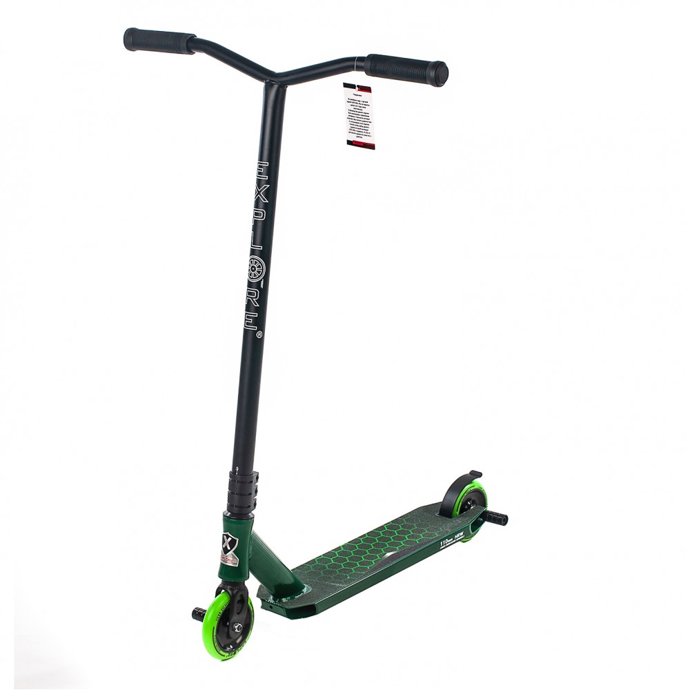 

Самокат трюковый Explore Cross Deluxe II (HIC) 2021 Green 110 мм черный зеленый + пега 1330