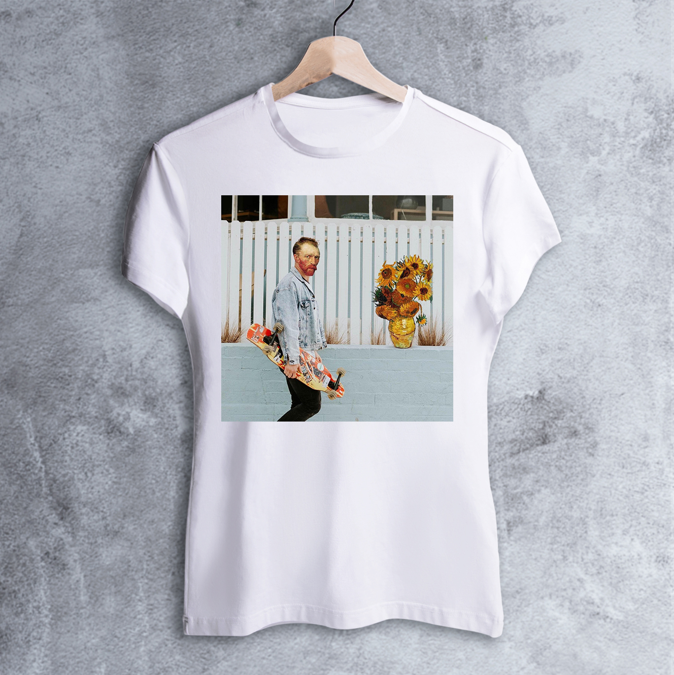 

Футболка Dali's Mustache clothes с принтом Винсент и Подсолнухи Женская Белая М