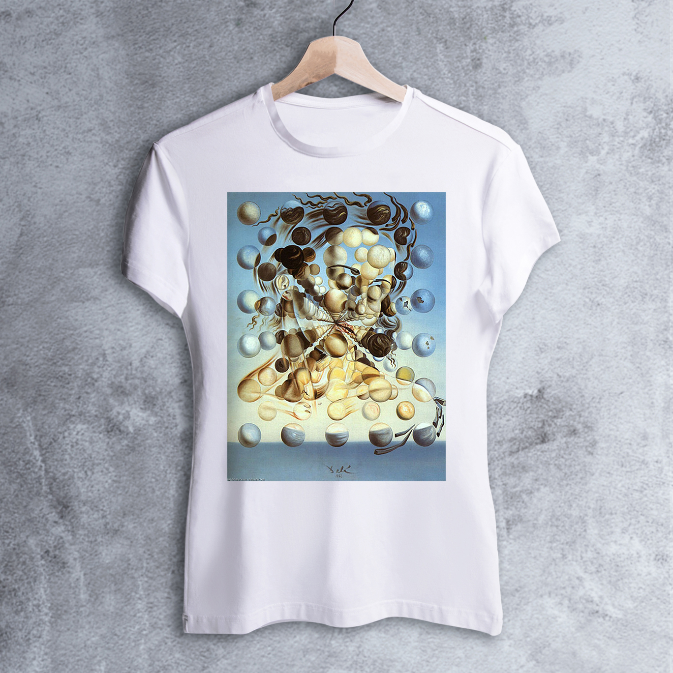 

Футболка Dali's Mustache clothes с принтом Галатея сфер. Сальвадор Дали Женская Белая М