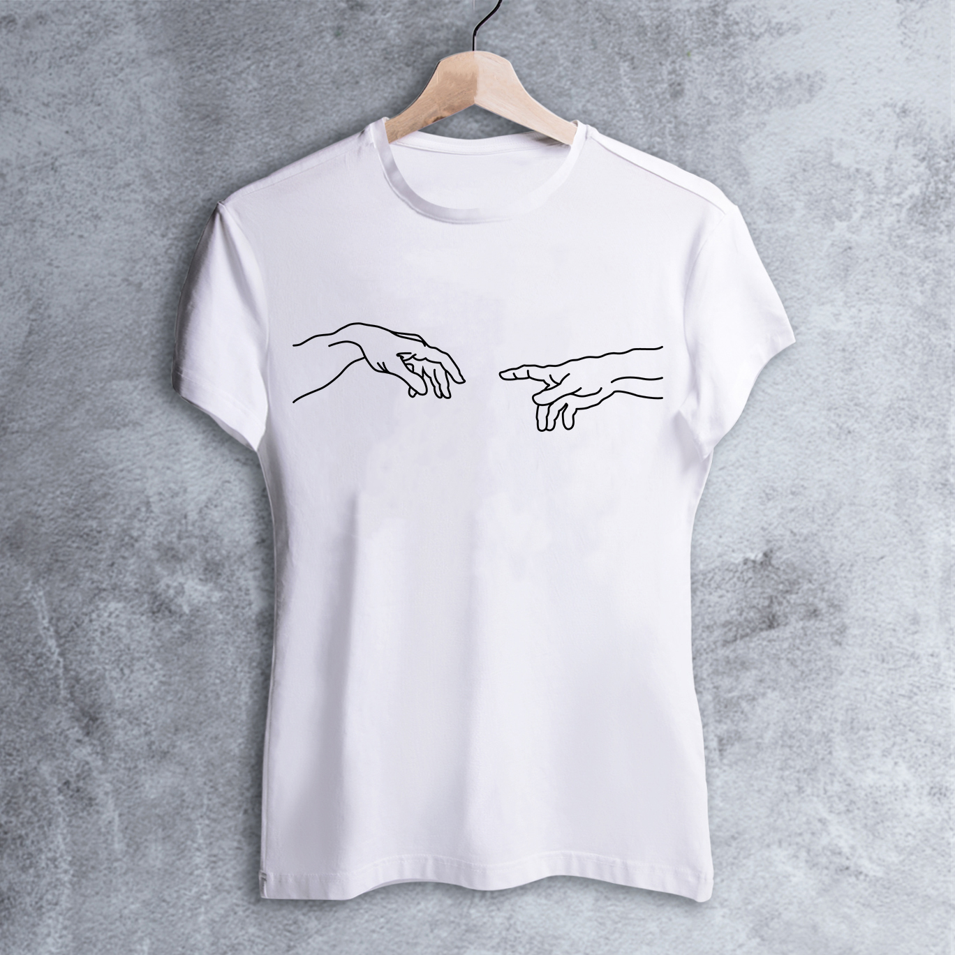 

Футболка Dali's Mustache clothes с принтом Сотворение Женская Белая XL