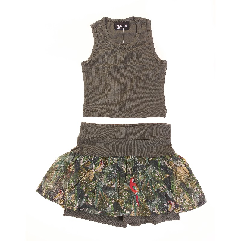 

Топ + Шорты для девочки CLOISE CLO214001 134 см хаки (484478)