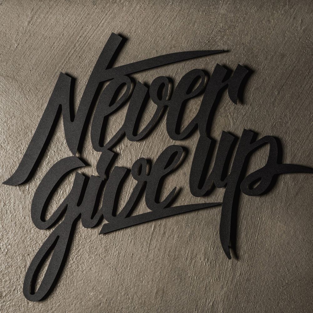 

Объемная картина-панно из дерева на стену 50х43 см IdeaClock Never give up