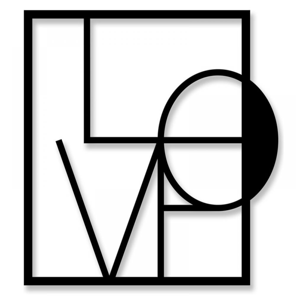 

Объемная картина-панно из дерева на стену 70х75 см IdeaClock Love square