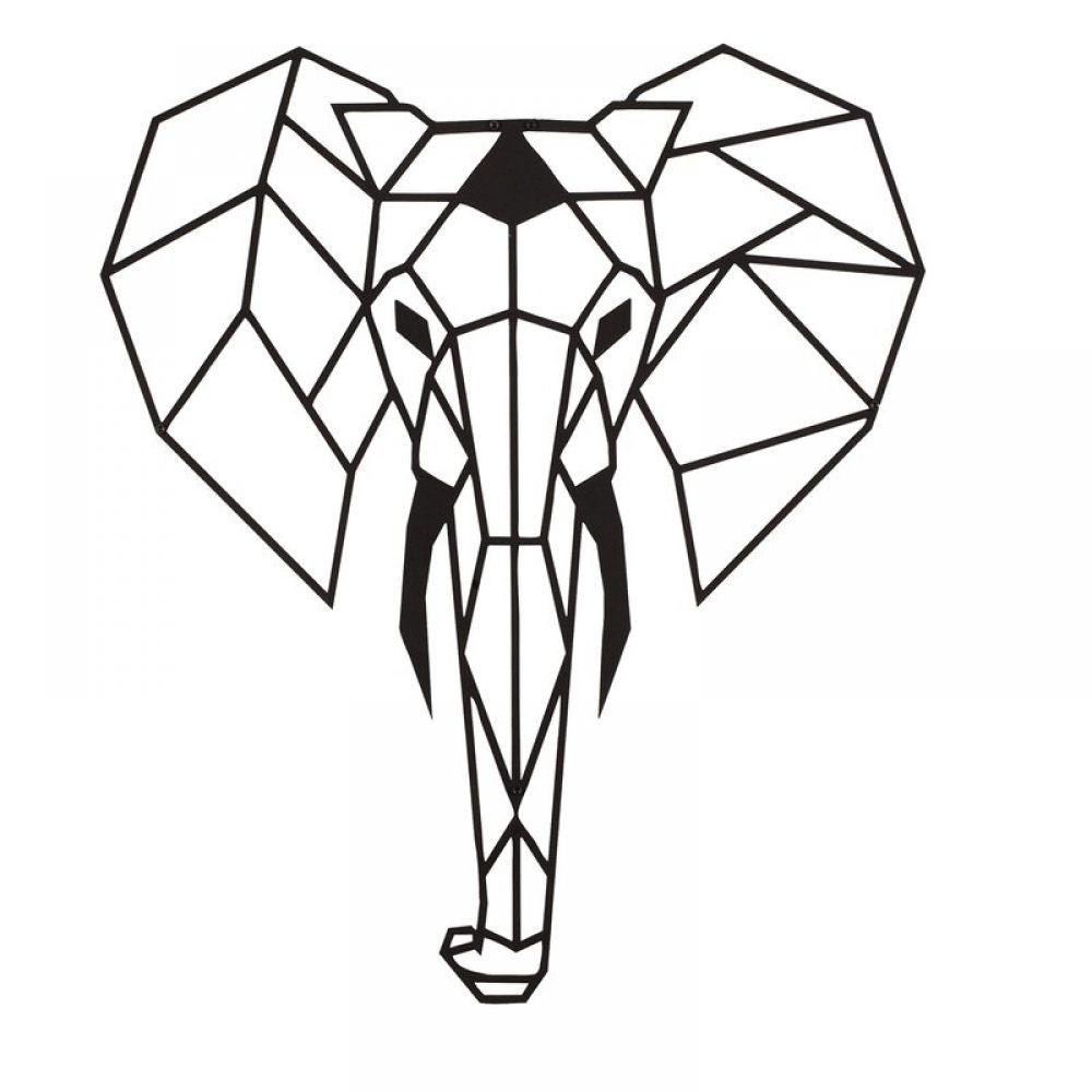 

Объемная картина-панно из дерева на стену 40х46 см IdeaClock Elephant face