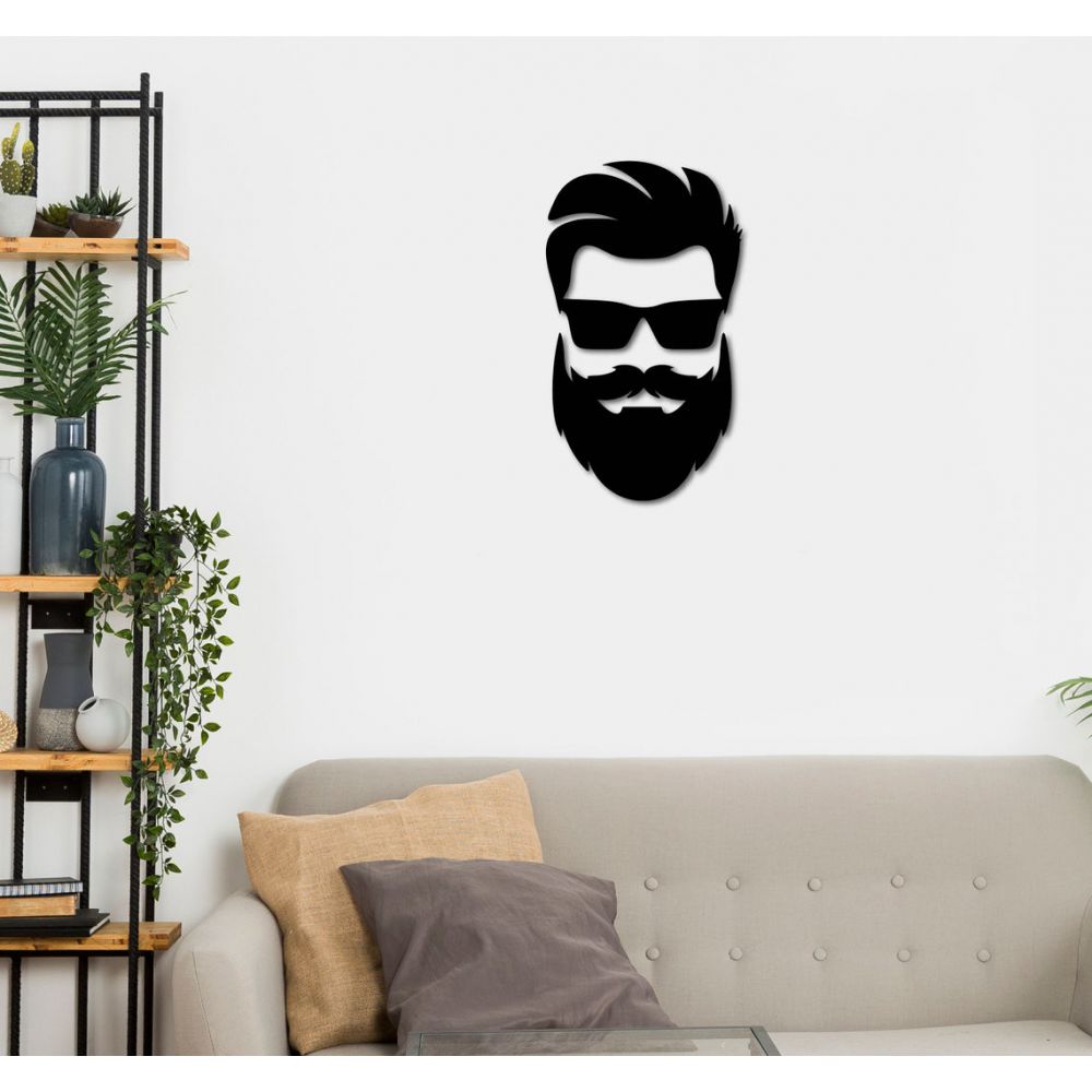 

Объемная картина-панно из дерева на стену 40х76 см IdeaClock BeardMan