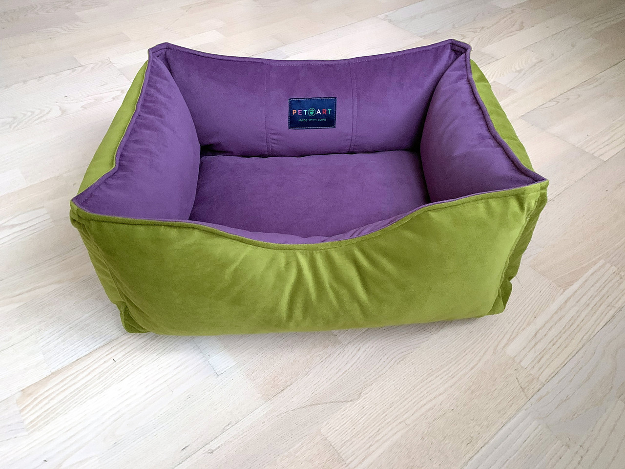 

Двусторонний лежак PET-ART sleeper размер по дну 40х50 двухцветный фиолетово-оливковый