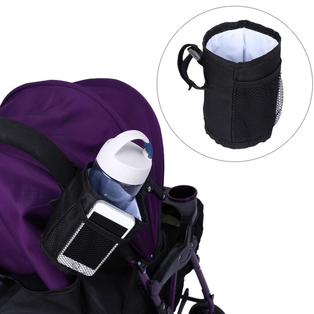 

Термо подстаканник для детской коляски Stroller Bottle Pocket Тканевый держатель для бутылочек Черный