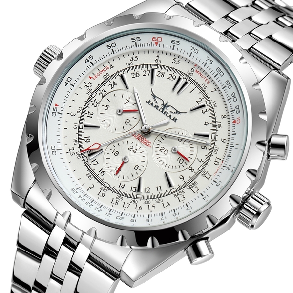 

Чоловічі годинники Jaragar Steel White