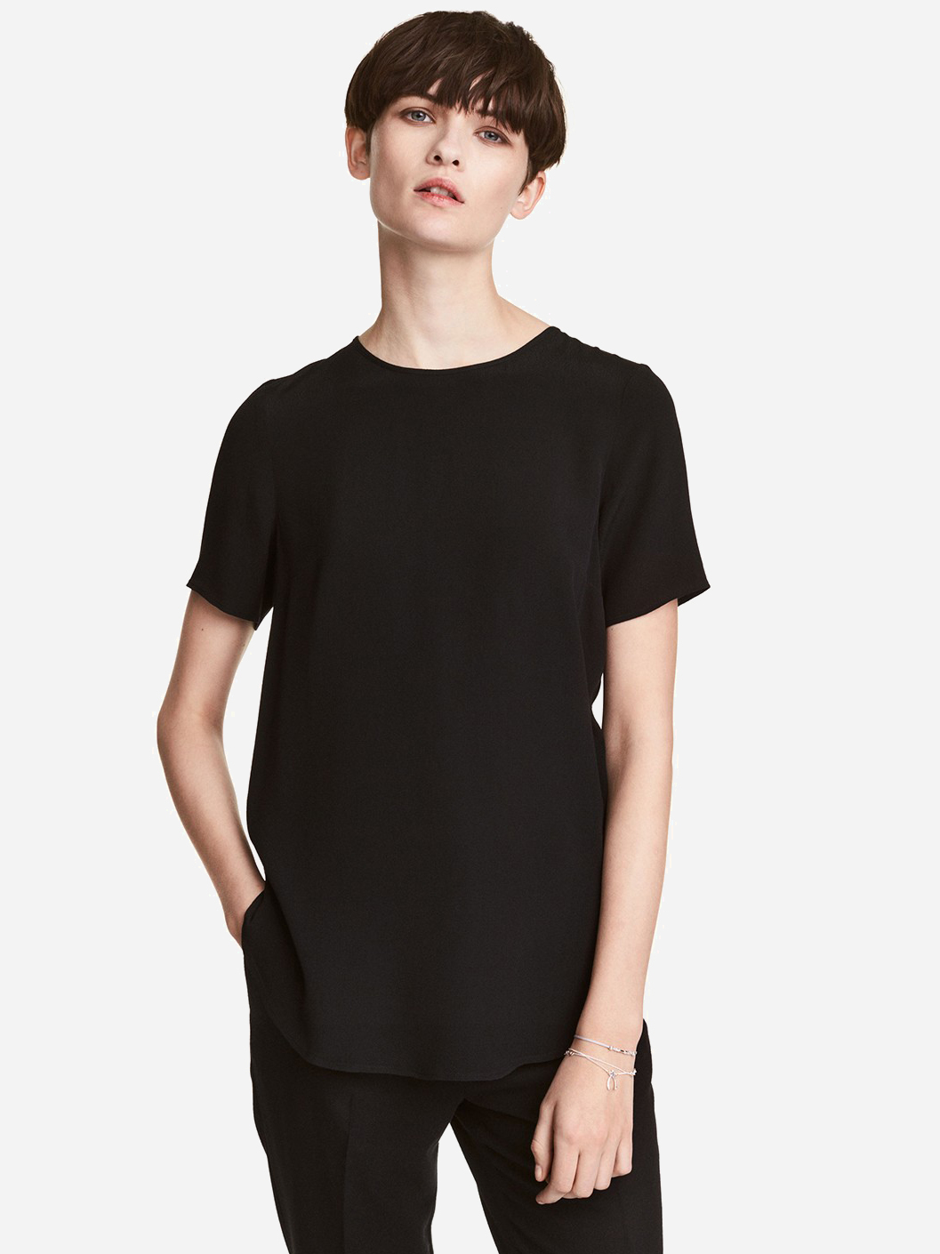 

Блузка H&M 0444261_02  Черная, Блузка H&M 0444261_02 32 Черная