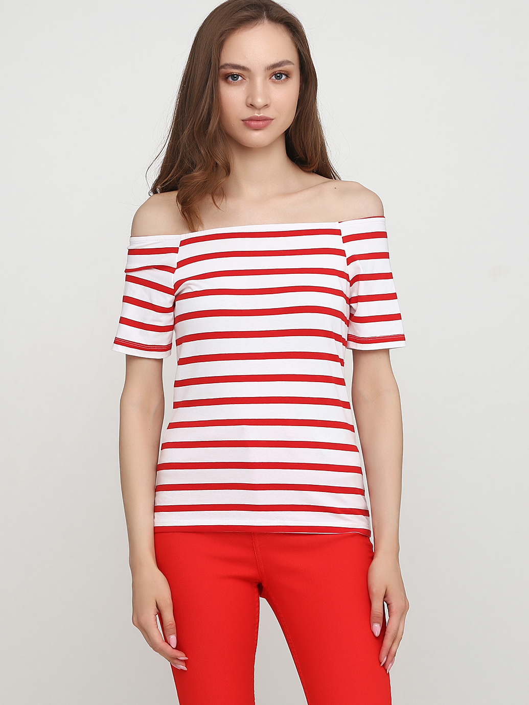 

Футболка H&M 0650578_полоска_02 XL Белая